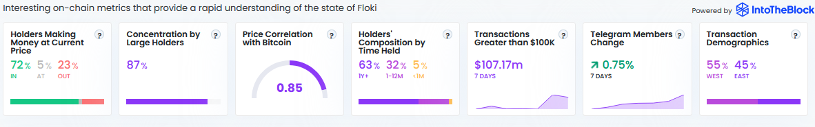 72% دارندگان فلوکی در سود: آیا قیمت FLOKI به روند صعودی ادامه خواهد داد؟