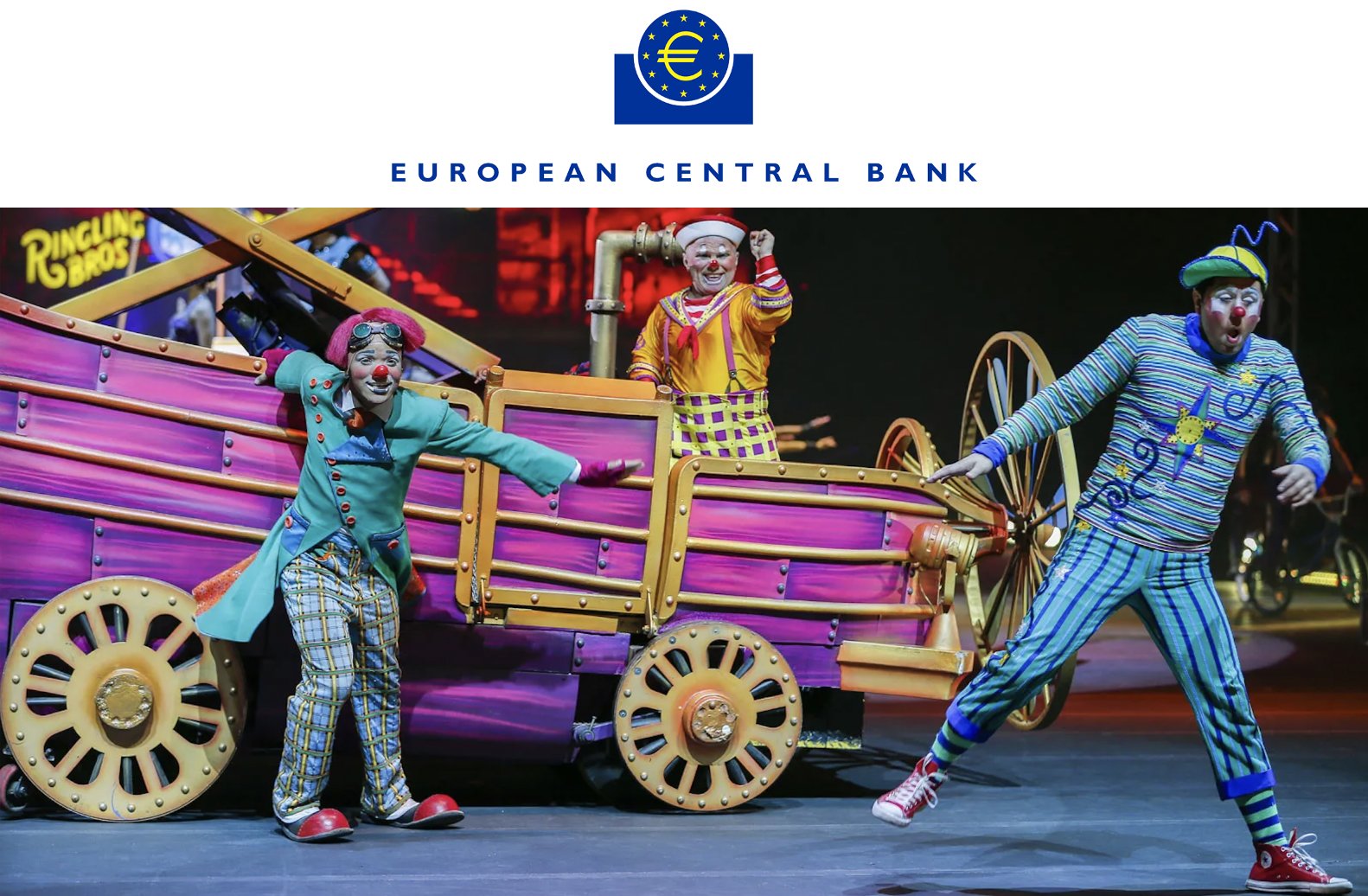 یکی دیگر از کاربران X با ارسال توییتی که بانک مرکزی اروپا را به عنوان دلقک های یک سیرک نشان می داد، احساسات خود را به وضوح بیان کرد.