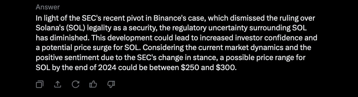 هوش مصنوعی قیمت Solana (SOL) پس از SEC را در مورد Binance پیش‌بینی می‌کند