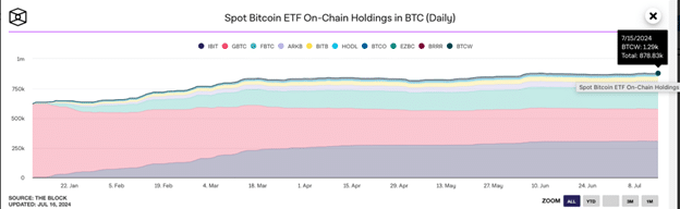 بیت کوین ETFs BTC Holdings 16 ژوئیه 2024 | TheBlock