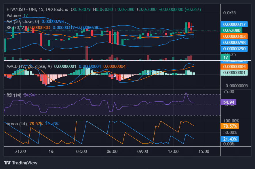 تحلیل FTW/USD منبع: Dextools.io