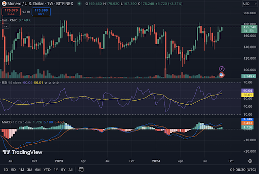 افزایش قیمت مونرو (XMR) 1.47٪: افزایش حرکت صعودی